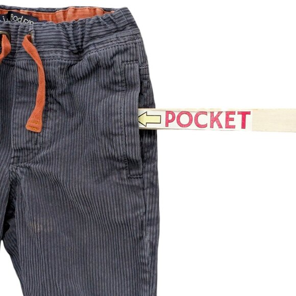 Mini Boden Corduroy Pants Boys Grey Drawstring Cotton Pockets Size 3Y - Picture 9 of 10
